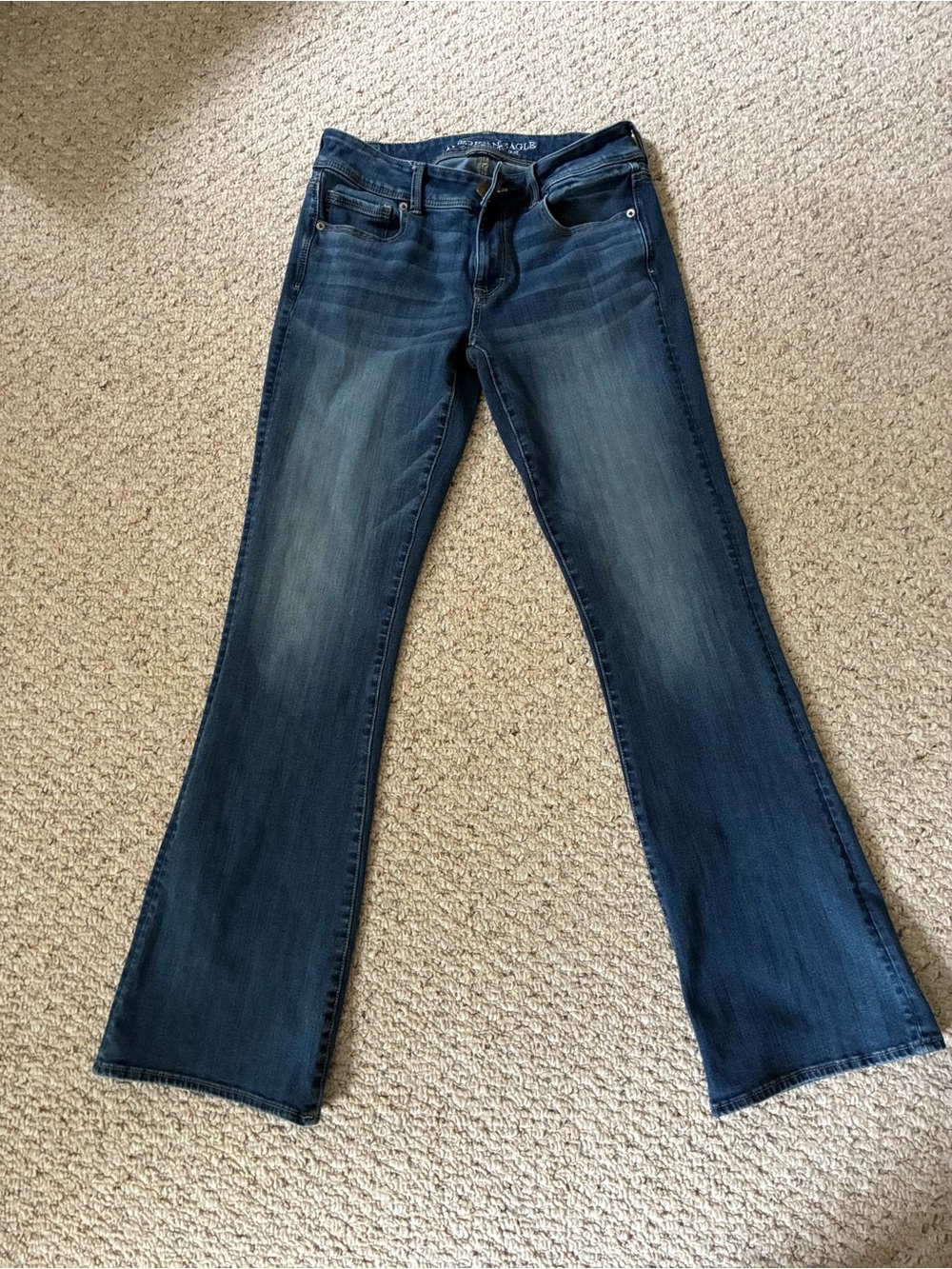 American Eagle Outfitters Dark Blue Flare Jeans size 10 long